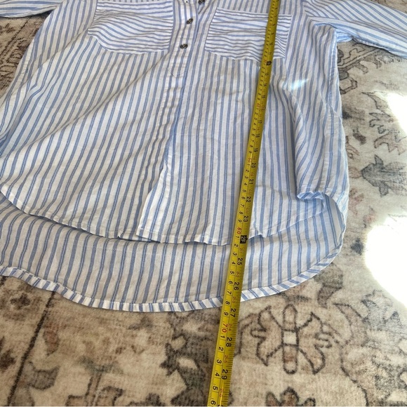 MICHAEL Michael Kors Light Blue and White Striped Shirt - Picture 8 of 12